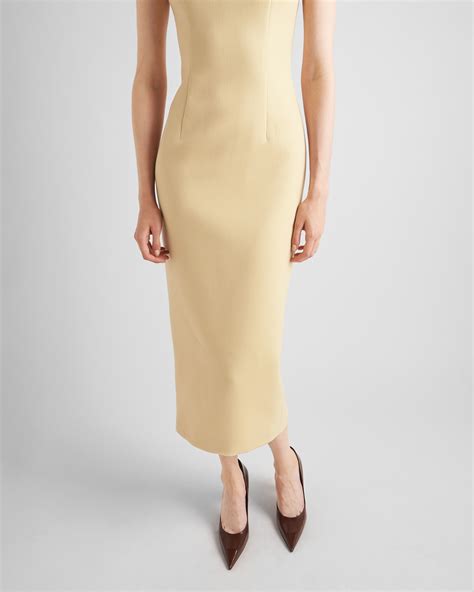 prada stretch natte dress|Cream Stretch Natté Dress .